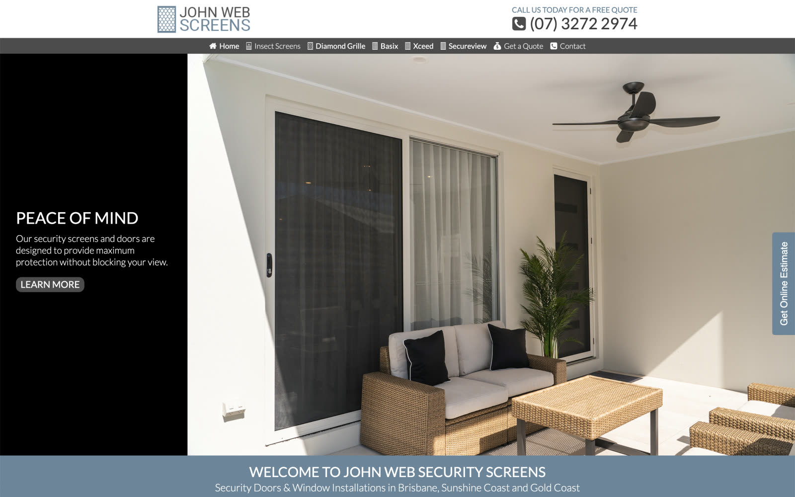 A dealer's public website with the online estimate tab